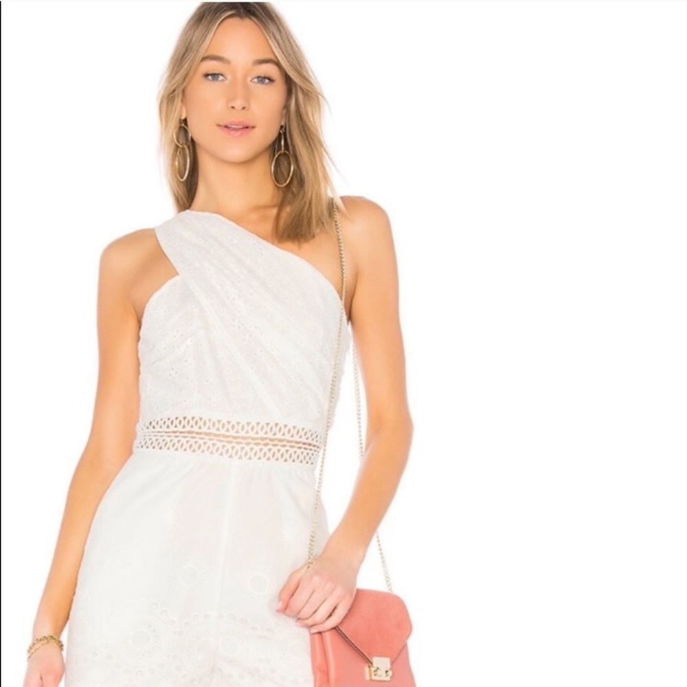 Endless Rose White Eyelet Jumpsuit Size Small